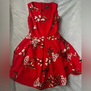 Floral Red  Dress